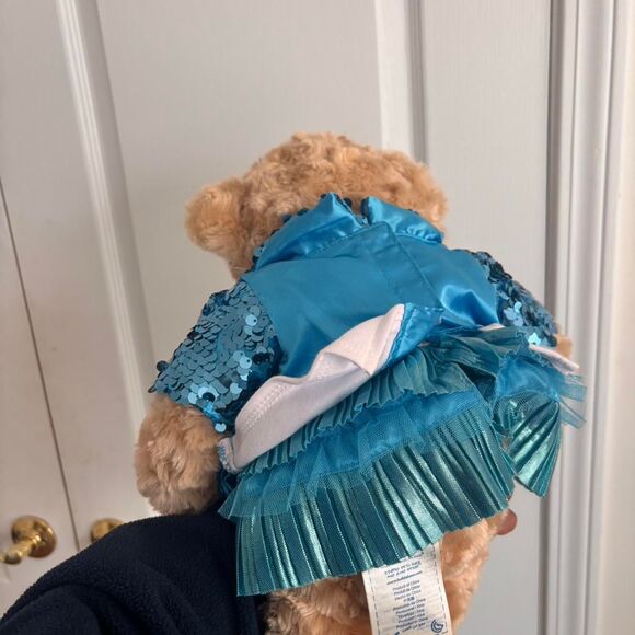 BUILD A BEAR Stuffed Animal Blue White Brown Rockstar Limited Edition Kid's Toy - Picture 2 of 3